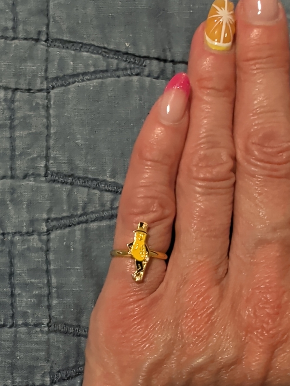 NWOTs Novelty Mr Peanut Ring - Gold Tone